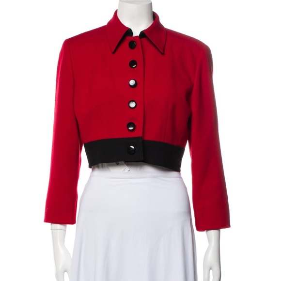 ❤️SOLD❤️ Christian Dior red bolero jacket wool event evening holiday  Size 4 - Picture 2 of 7